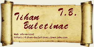 Tihan Buletinac vizit kartica